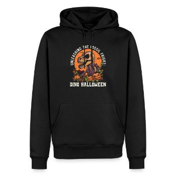 Dinosaurier Halloween Süßes oder Saures Dino Liebhaber - Männer Premium Bio Hoodie - Schwarz - Vorne - Nico (187cm)