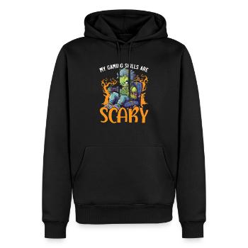 Jeu vidéo Halloween Trick Or Treat Gamer - Sweat à capuche Premium bio Homme - noir - Devant - Nico (187cm)