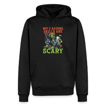 Jeux Halloween Trick Or Treat Gamer Jeu vidéo - Sweat à capuche Premium bio Homme - noir - Devant - Nico (187cm)