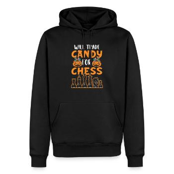 Chess Halloween Trick Or Treat Chess Board Game - Men’s Premium Organic Hoodie - black - Front - Nico (187cm)
