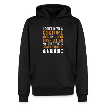 Pompier Halloween Trick Or Treat Fireman - Sweat à capuche Premium bio Homme - noir - Devant - Nico (187cm)
