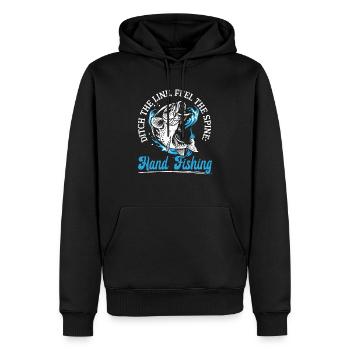 Hand Angeln Fischer Nudeln Liebhaber Fischer Fisch - Männer Premium Bio Hoodie - Schwarz - Vorne - Nico (187cm)