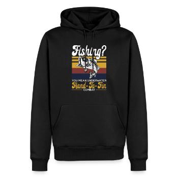 Handfischen Fischer Noodling Liebhaber Fischer Fisch - Männer Premium Bio Hoodie - Schwarz - Vorne - Nico (187cm)