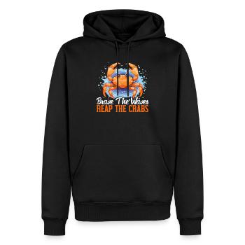 Krabbenfischen Krabbenfischer Krabbenfischer Krabben - Männer Premium Bio Hoodie - Schwarz - Vorne - Nico (187cm)