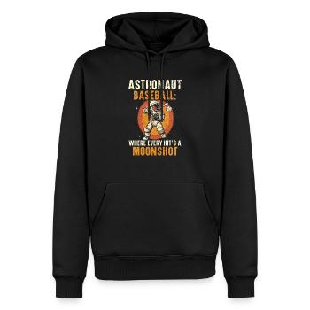 Baseball-Astronaut Baseballspieler im Weltraum - Männer Premium Bio Hoodie - Schwarz - Vorne - Nico (187cm)