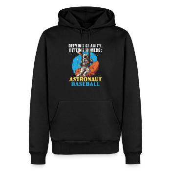 Baseball-Astronaut Baseballspieler im Weltraum - Männer Premium Bio Hoodie - Schwarz - Vorne - Nico (187cm)