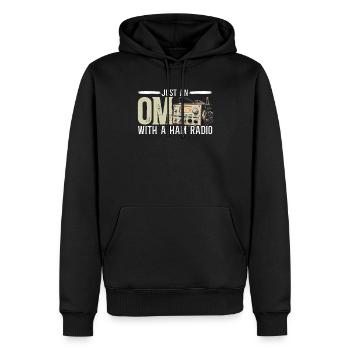 Amateurfunker Morsecode Radioaktivität - Männer Premium Bio Hoodie - Schwarz - Vorne - Nico (187cm)