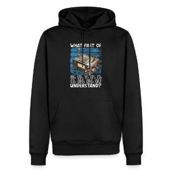 Ham Radio Operator Morse Code Radioactivity - Men’s Premium Organic Hoodie - black - Front - Nico (187cm)