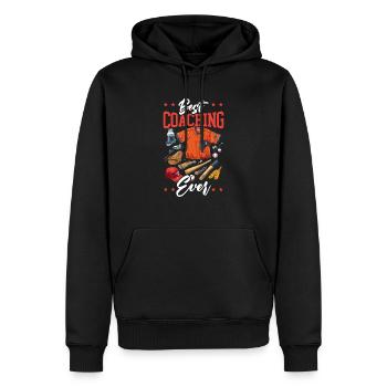 Entraîneur de baseball Joueur de baseball Sport d’équipe de baseball - Sweat à capuche Premium bio Homme - noir - Devant - Nico (187cm)