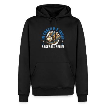 Entraîneur de baseball Joueur de baseball Sport d’équipe de baseball - Sweat à capuche Premium bio Homme - noir - Devant - Nico (187cm)