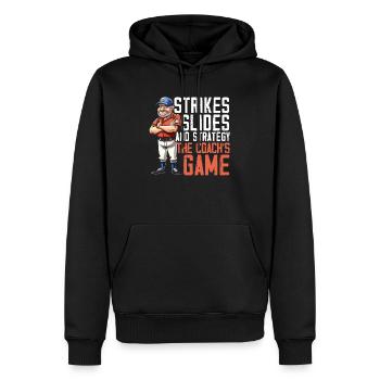Entraîneur de baseball Joueur de baseball Sport d’équipe de baseball - Sweat à capuche Premium bio Homme - noir - Devant - Nico (187cm)