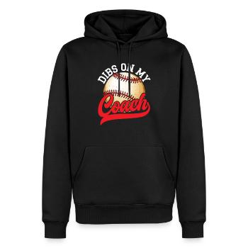 Entraîneur de baseball Joueur de baseball Sport d’équipe de baseball - Sweat à capuche Premium bio Homme - noir - Devant - Nico (187cm)