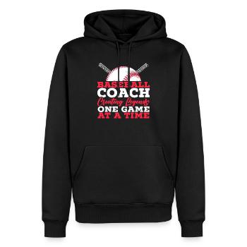 Entraîneur de baseball Joueur de baseball Sport d’équipe de baseball - Sweat à capuche Premium bio Homme - noir - Devant - Nico (187cm)