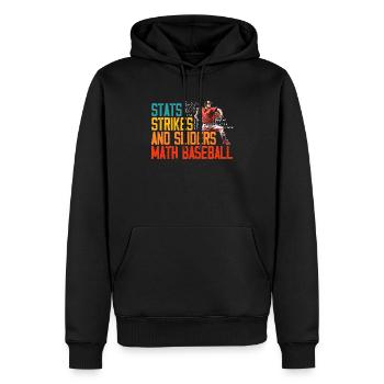 Baseball Mathe-Liebhaber Mathematiker Baseballspieler - Männer Premium Bio Hoodie - Schwarz - Vorne - Nico (187cm)