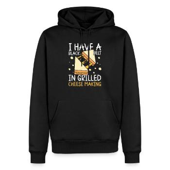 Love Grilled Cheese Please Cheesemaker Cheesy Food - Sweat à capuche Premium bio Homme - noir - Devant - Nico (187cm)