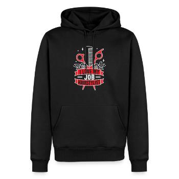 Coiffeur Coupe de cheveux Coiffeur Barbier Barbier - Sweat à capuche Premium bio Homme - noir - Devant - Nico (187cm)