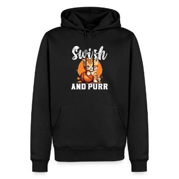 Basketball Cat Basketteur Joueur de basket-ball J’aime le basket-ball - Sweat à capuche Premium bio Homme - noir - Devant - Nico (187cm)