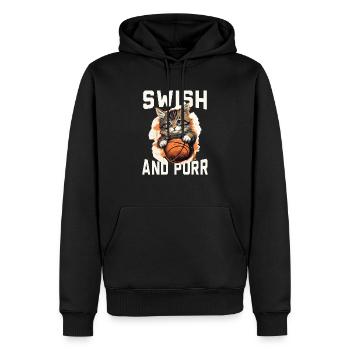 Basketball Cat Basketteur Joueur de basket-ball J’aime le basket-ball - Sweat à capuche Premium bio Homme - noir - Devant - Nico (187cm)