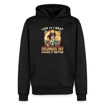 Christoph Kolumbus Italienisch-Amerikanischer Kolumbus-Tag - Männer Premium Bio Hoodie - Schwarz - Vorne - Nico (187cm)