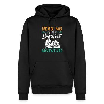 Buchliebhaber Bücherwurm Lesen Bibliothekarische Ausbildung - Männer Premium Bio Hoodie - Schwarz - Vorne - Nico (187cm)