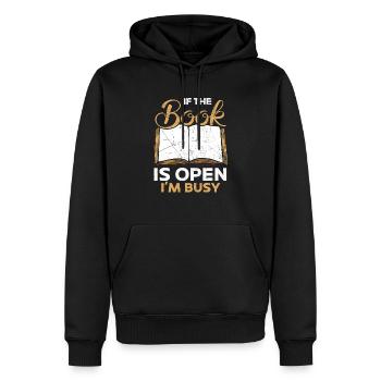 Buchliebhaber Bücherwurm Lesen Bibliothekarische Ausbildung - Männer Premium Bio Hoodie - Schwarz - Vorne - Nico (187cm)
