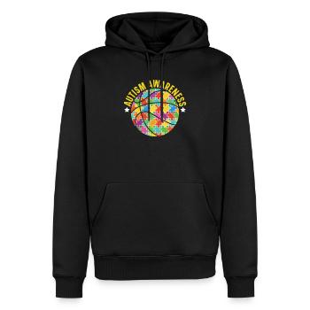 Autisme Basketball Autism Warrior Basketteur - Sweat à capuche Premium bio Homme - noir - Devant - Nico (187cm)