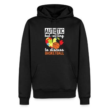 Autisme Basketball Autism Warrior Basketteur - Sweat à capuche Premium bio Homme - noir - Devant - Nico (187cm)