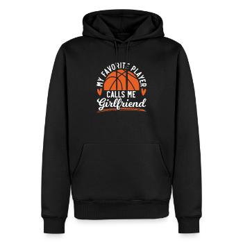 Basketball Girlfriend Love Couple Relationship - Sweat à capuche Premium bio Homme - noir - Devant - Nico (187cm)