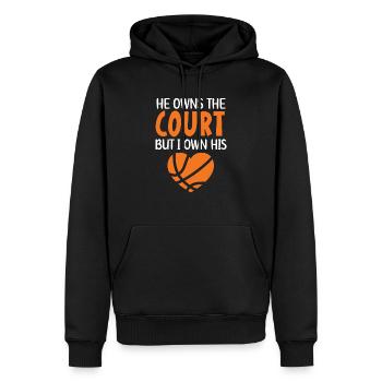 Basketball Girlfriend Love Couple Relationship - Sweat à capuche Premium bio Homme - noir - Devant - Nico (187cm)