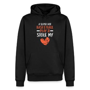 Basketball Girlfriend Love Couple Relationship - Sweat à capuche Premium bio Homme - noir - Devant - Nico (187cm)