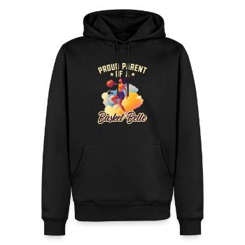 Fille Basketball Sport Basketball Papa Maman - Sweat à capuche Premium bio Homme - noir - Devant - Nico (187cm)