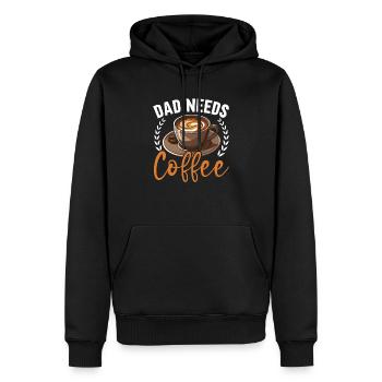 Papa Kaffeetrinker Koffein Papa Vatertag - Männer Premium Bio Hoodie - Schwarz - Vorne - Nico (187cm)