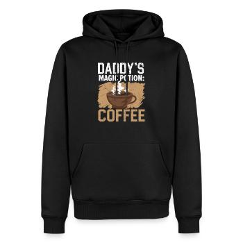 Papa Kaffeetrinker Koffein Papa Vatertag - Männer Premium Bio Hoodie - Schwarz - Vorne - Nico (187cm)