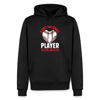 Baseball-Freundin Sportliebhaber Baseball-Fan - Männer Premium Bio Hoodie - Schwarz - Vorne - Nico (187cm)