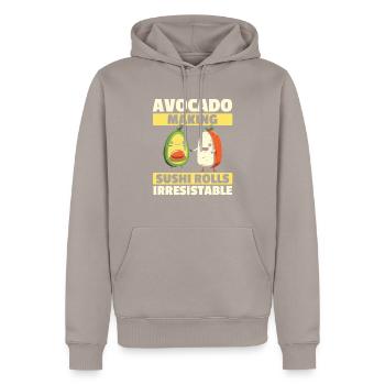 Avocado Sushi Roll Nigiri Avocado Fruit Guacamole - Men’s Premium Organic Hoodie - taupe - Front - Nico (187cm)