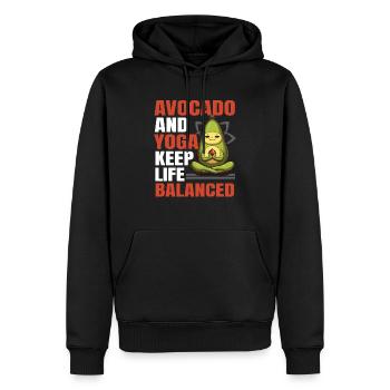 Avocado Yoga Master Avocado Frucht Meditate Guac - Männer Premium Bio Hoodie - Schwarz - Vorne - Nico (187cm)
