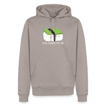 Avocado Sushi Roll Nigiri Avocado Fruit Guacamole - Men’s Premium Organic Hoodie - taupe - Front - Nico (187cm)