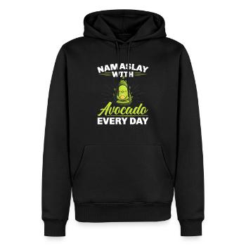 Avocado Yoga Master Avocado Frucht Meditate Guac - Männer Premium Bio Hoodie - Schwarz - Vorne - Nico (187cm)