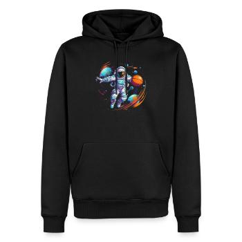Astronaut Basketball Outerspace Basketball Player - Men’s Premium Organic Hoodie - black - Front - Nico (187cm)