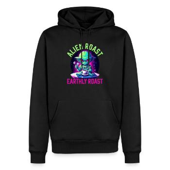 Außerirdischer Kaffeeliebhaber Koffein UFO Außerirdisch - Männer Premium Bio Hoodie - Schwarz - Vorne - Nico (187cm)