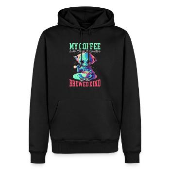 Außerirdischer Kaffeeliebhaber Koffein UFO Außerirdisch - Männer Premium Bio Hoodie - Schwarz - Vorne - Nico (187cm)