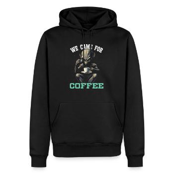 Außerirdischer Kaffeeliebhaber Koffein UFO Außerirdisch - Männer Premium Bio Hoodie - Schwarz - Vorne - Nico (187cm)