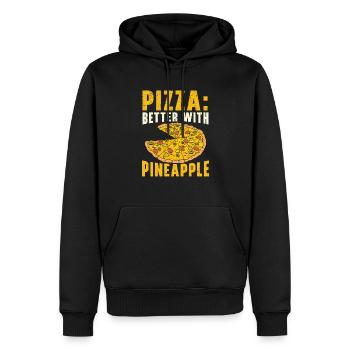 Pizza Und Ananas Tropische Früchte Pizzaesser - Männer Premium Bio Hoodie - Schwarz - Vorne - Nico (187cm)