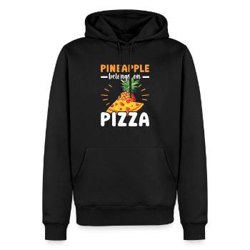 Pizza Und Ananas Tropische Früchte Pizzaesser - Männer Premium Bio Hoodie - Schwarz - Vorne - Nico (187cm)