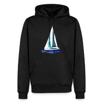 Sailing Sailboat Sailing Sailing Sailing Ship - Men’s Premium Organic Hoodie - black - Front - Nico (187cm)