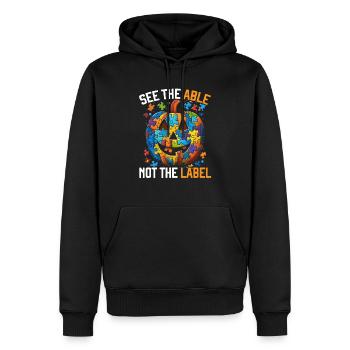 Autisme Halloween Trick ou Treat Sensibilisation à l’autisme - Sweat à capuche Premium bio Homme - noir - Devant - Nico (187cm)
