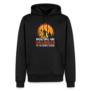 Basketball Halloween Süßes oder Saures Gruseliger Baller - Männer Premium Bio Hoodie - Schwarz - Vorne - Nico (187cm)