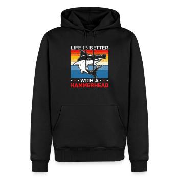 Hammerhai-Liebhaber Meeresbiologie Unterwasser - Männer Premium Bio Hoodie - Schwarz - Vorne - Nico (187cm)