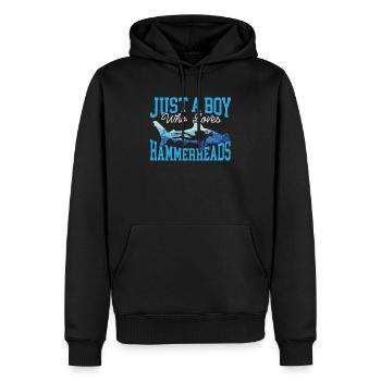Hammerhai-Liebhaber Meeresbiologie Unterwasser - Männer Premium Bio Hoodie - Schwarz - Vorne - Nico (187cm)