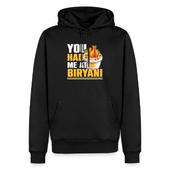 Biryani Lover Indian Food Desifood India Rice - Sweat à capuche Premium bio Homme - noir - Devant - Nico (187cm)